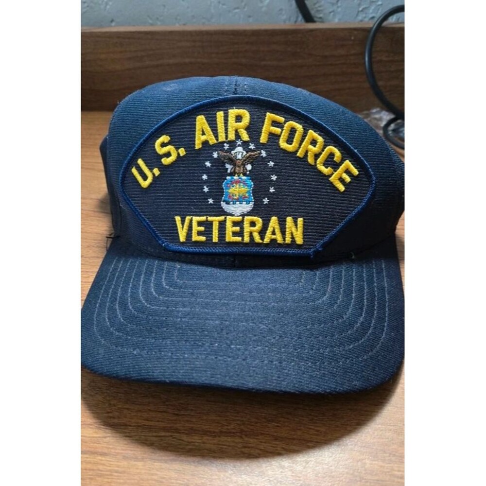U.S. Air Force Veteran Hat Military Trucker Cap Made In USA Adjustable